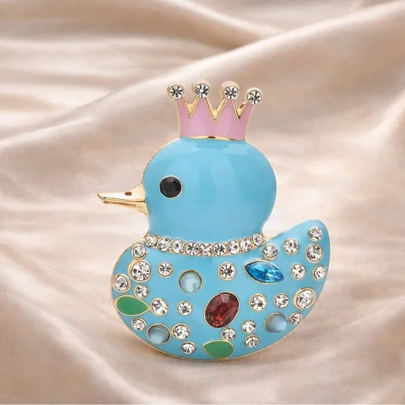 Blue Duck Crystal Brooch - Picture 4 of 10